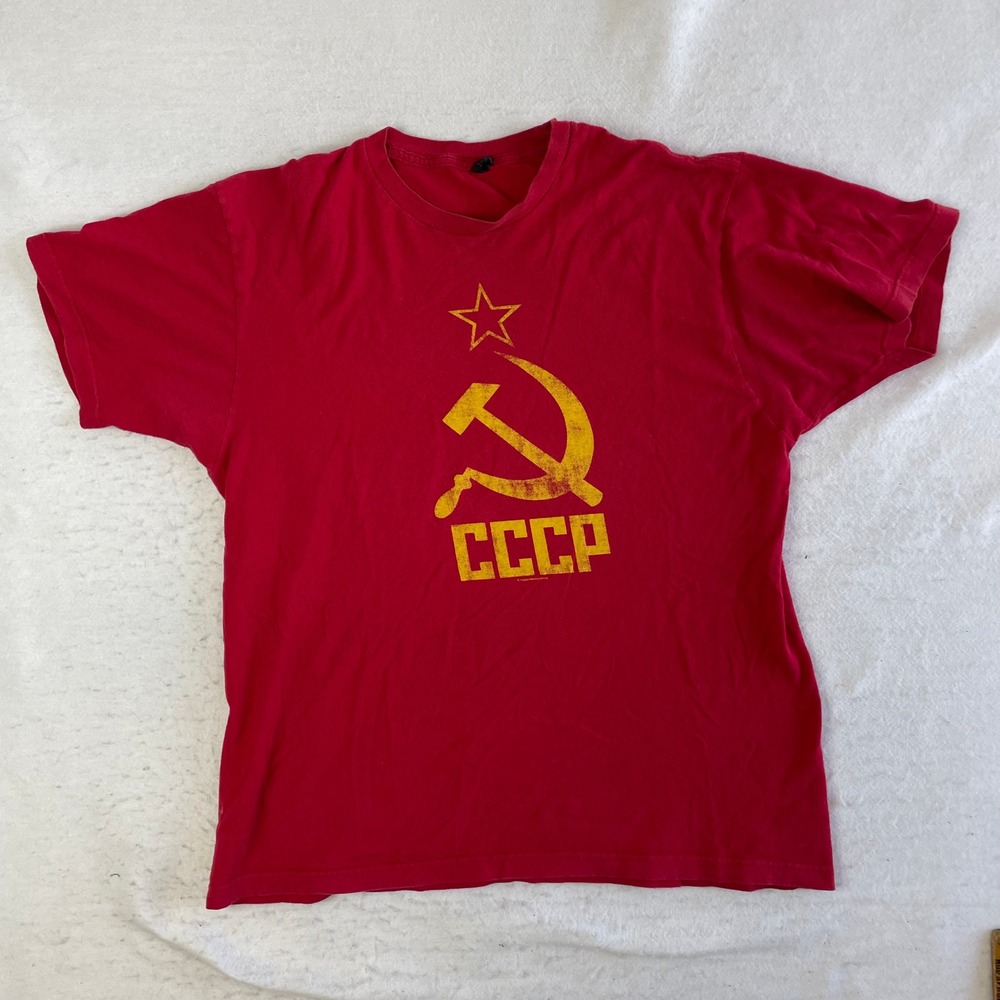 Impact Merchandising CCCP T-Shirt Mens XL‎ Red Hammer and Sickle Graphic Tee